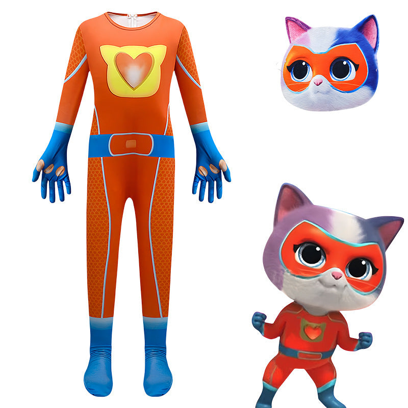 SuperKitties Super Kitty Team Super Kitty Tight Jumpsuit cos Costume Performance Clothes