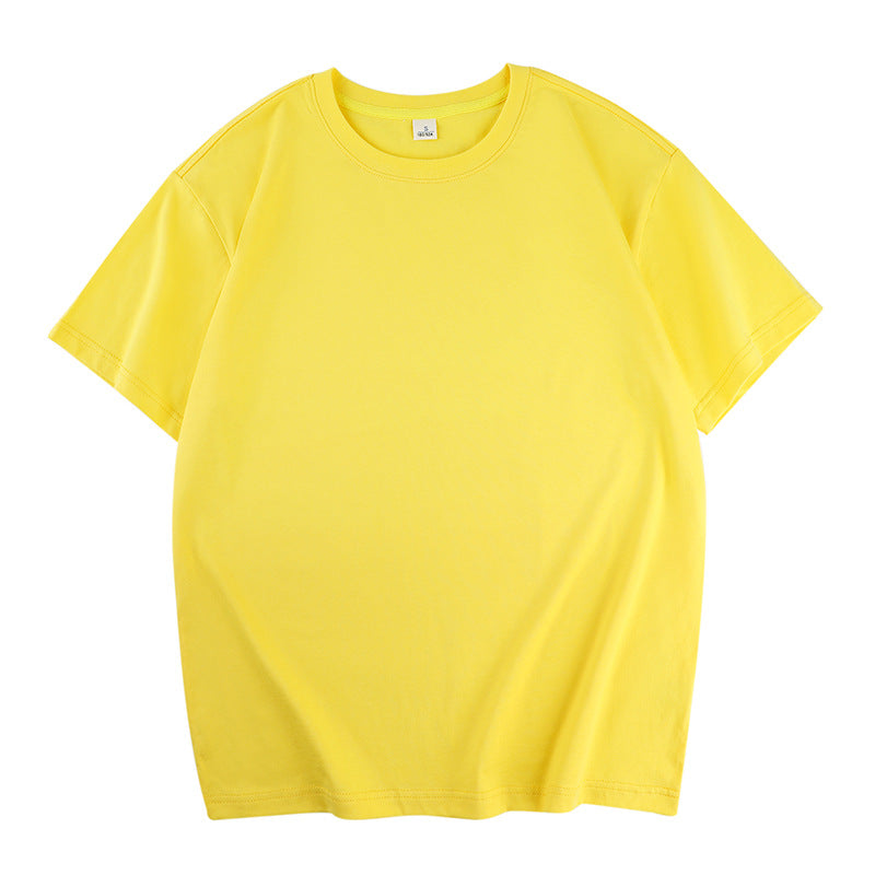 Manufacturer Wholesale DIY 2024 New Loose Version Round Neck Pure Cotton Adult Short-Sleeved Work Clothes Class Uniform Cultural Shirt