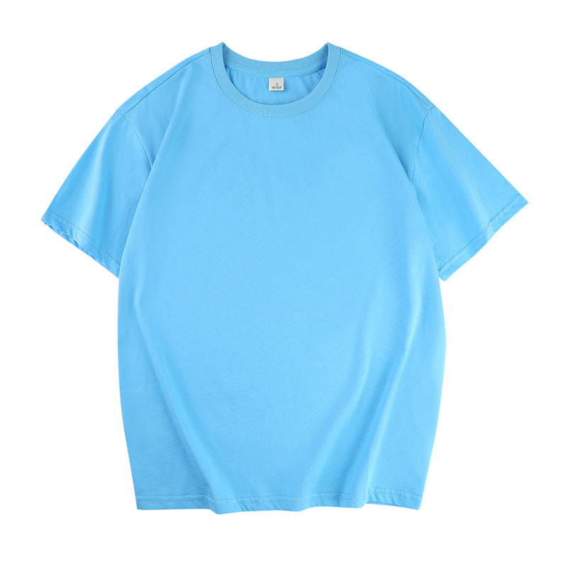 Manufacturer Wholesale DIY 2024 New Loose Version Round Neck Pure Cotton Adult Short-Sleeved Work Clothes Class Uniform Cultural Shirt