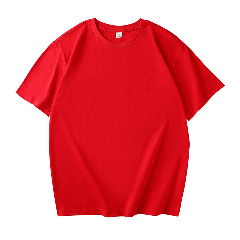 Manufacturer Wholesale DIY 2024 New Loose Version Round Neck Pure Cotton Adult Short-Sleeved Work Clothes Class Uniform Cultural Shirt