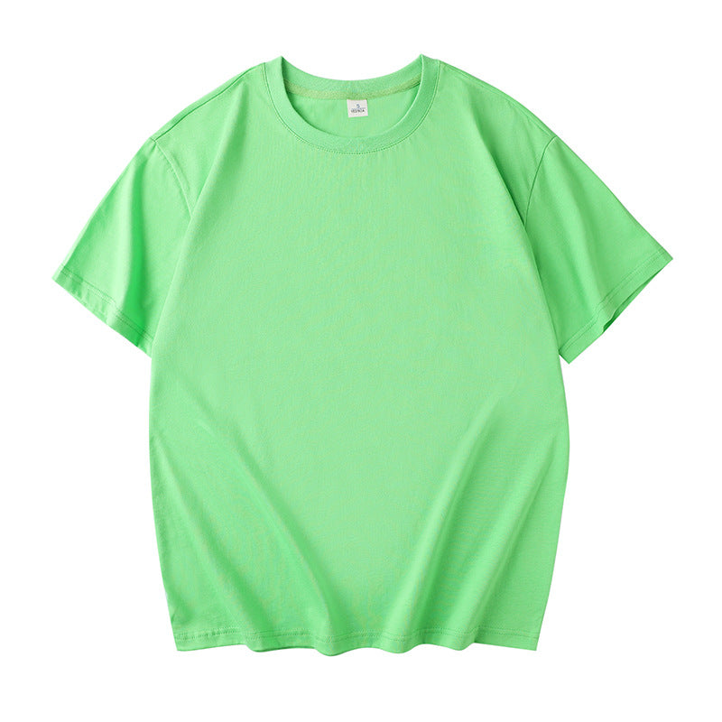 Manufacturer Wholesale DIY 2024 New Loose Version Round Neck Pure Cotton Adult Short-Sleeved Work Clothes Class Uniform Cultural Shirt