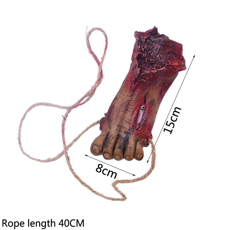 Halloween Horror Hanging Prop Fake Dead Mouse Bat Bloody Hand Feet Halloween Party Decoration Haunted House Decor Prop Ornament
