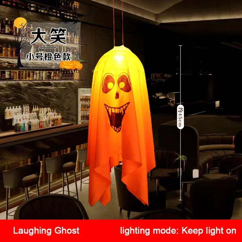Halloween LED Ghost Lantern Hanging Ghost Home Decoration Outdoor Ghost House Bar Hanging Lantern Horror Prop Party Decoration