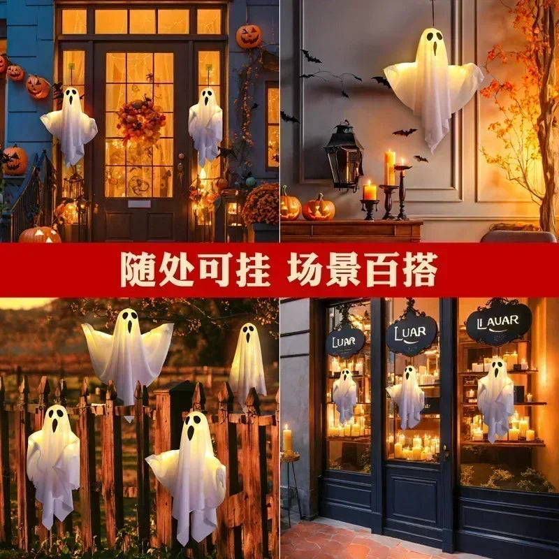 Halloween LED Ghost Lantern Hanging Ghost Home Decoration Outdoor Ghost House Bar Hanging Lantern Horror Prop Party Decoration