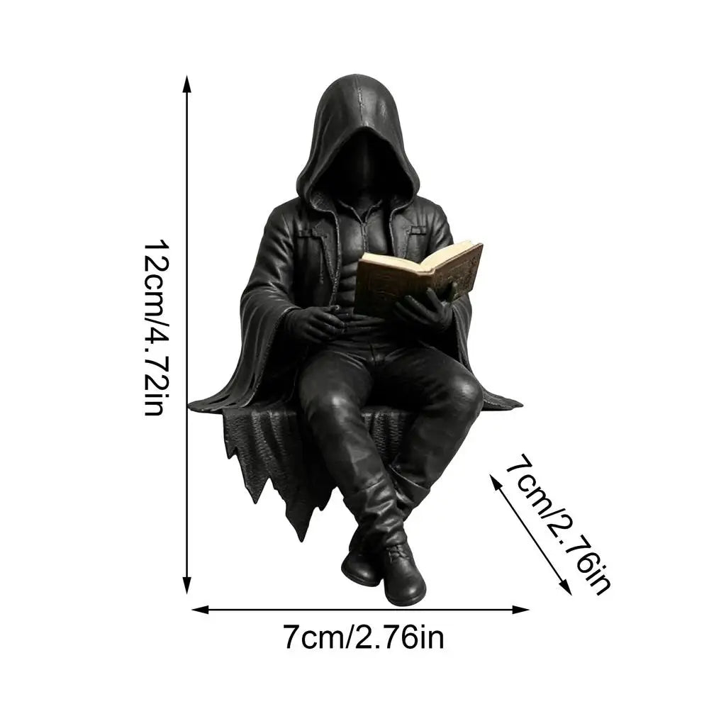 Halloween Aesthetic Spooky Statue Figurine Bookshelf Decor Goth Fantasy Art Mystery Man Decor for Table Centerpiece Shelf