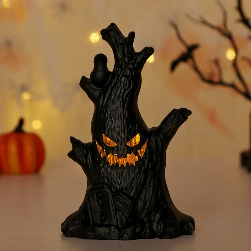 Halloween Decoration Ghost Tree Led Night Glow Ghost Lantern Ghost Face Tree Stump Lantern Festival Atmosphere Horror Decoration