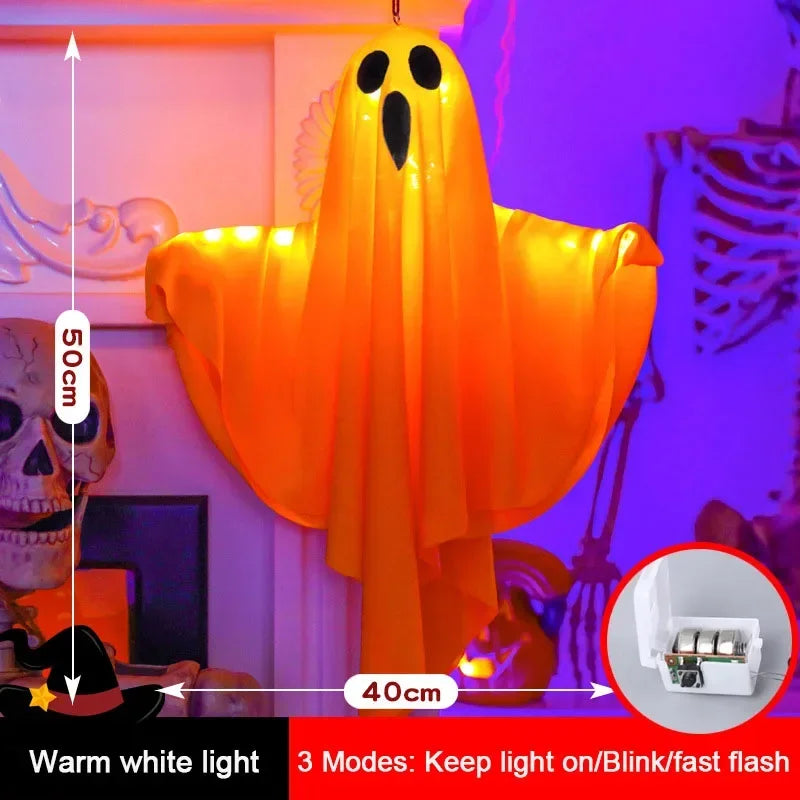 Halloween LED Ghost Lantern Hanging Ghost Home Decoration Outdoor Ghost House Bar Hanging Lantern Horror Prop Party Decoration