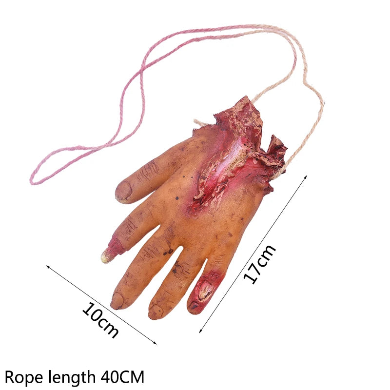 Halloween Horror Hanging Prop Fake Dead Mouse Bat Bloody Hand Feet Halloween Party Decoration Haunted House Decor Prop Ornament