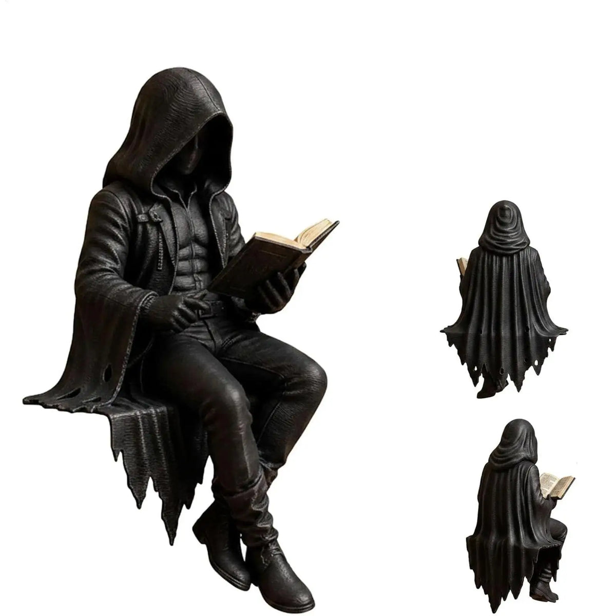 Halloween Aesthetic Spooky Statue Figurine Bookshelf Decor Goth Fantasy Art Mystery Man Decor for Table Centerpiece Shelf