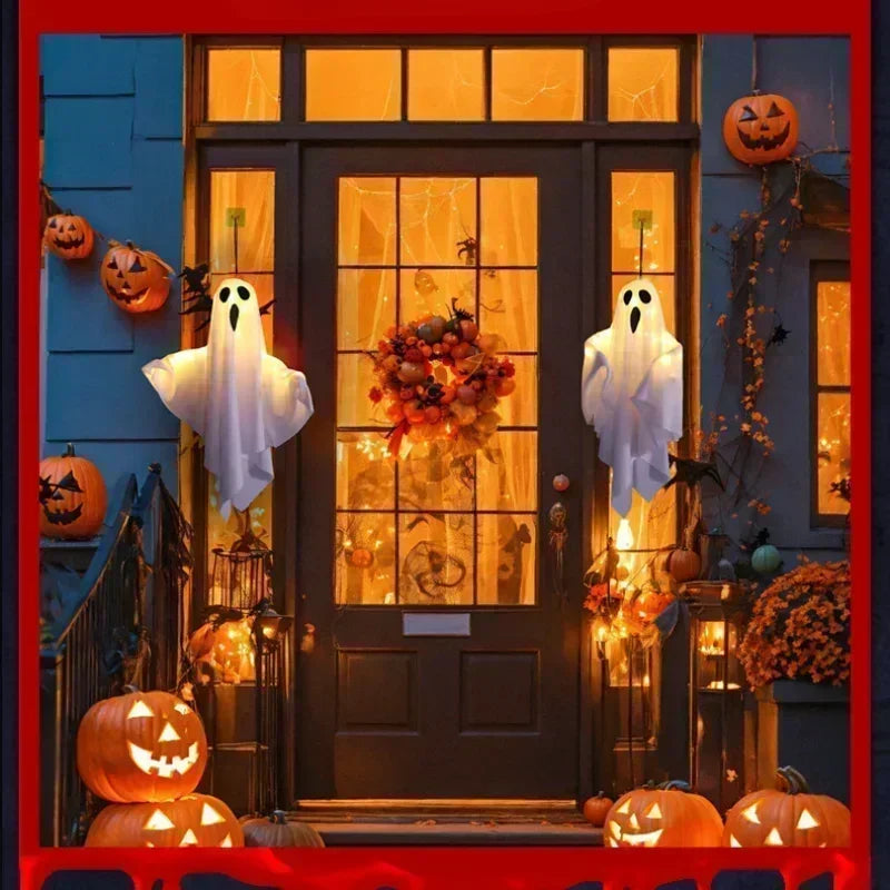 Halloween LED Ghost Lantern Hanging Ghost Home Decoration Outdoor Ghost House Bar Hanging Lantern Horror Prop Party Decoration