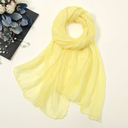 New Pure Color 30D Chiffon Silk Scarf, Fashionable Oversized Chiffon Beach Towel, Travel Sun Protection Gauze Scarf, Spot Wholesale