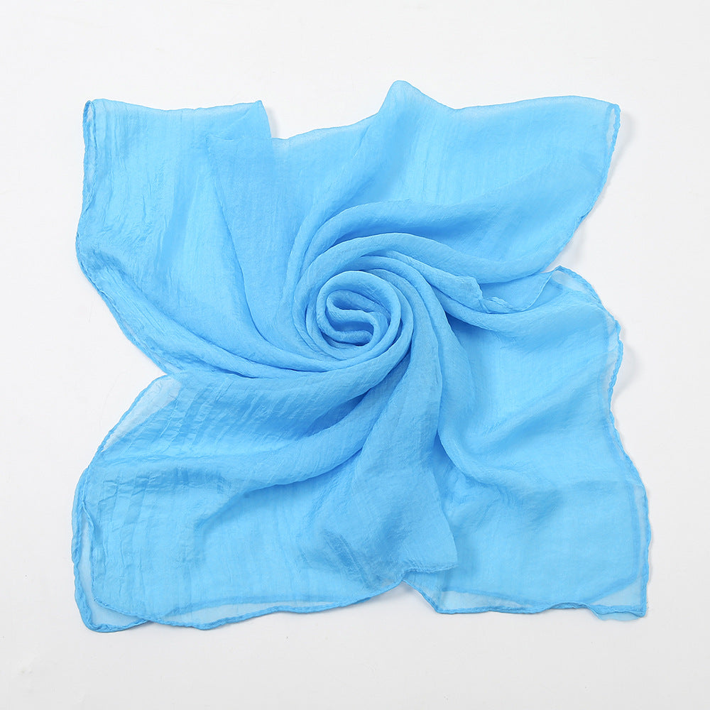 New Pure Color 30D Chiffon Silk Scarf, Fashionable Oversized Chiffon Beach Towel, Travel Sun Protection Gauze Scarf, Spot Wholesale