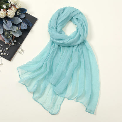 New Pure Color 30D Chiffon Silk Scarf, Fashionable Oversized Chiffon Beach Towel, Travel Sun Protection Gauze Scarf, Spot Wholesale