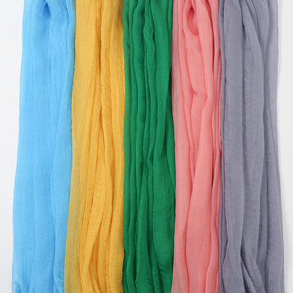 New Pure Color 30D Chiffon Silk Scarf, Fashionable Oversized Chiffon Beach Towel, Travel Sun Protection Gauze Scarf, Spot Wholesale