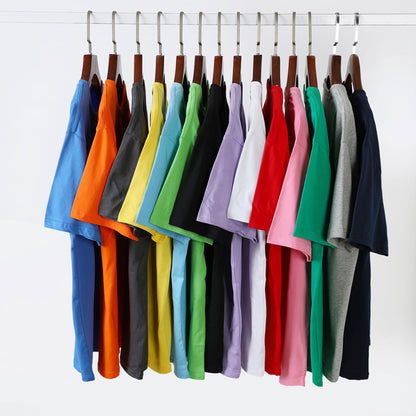 Manufacturer Wholesale DIY 2024 New Loose Version Round Neck Pure Cotton Adult Short-Sleeved Work Clothes Class Uniform Cultural Shirt