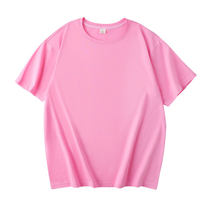 Manufacturer Wholesale DIY 2024 New Loose Version Round Neck Pure Cotton Adult Short-Sleeved Work Clothes Class Uniform Cultural Shirt