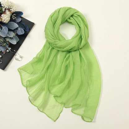 New Pure Color 30D Chiffon Silk Scarf, Fashionable Oversized Chiffon Beach Towel, Travel Sun Protection Gauze Scarf, Spot Wholesale