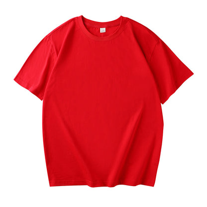Manufacturer Wholesale DIY 2024 New Loose Version Round Neck Pure Cotton Adult Short-Sleeved Work Clothes Class Uniform Cultural Shirt