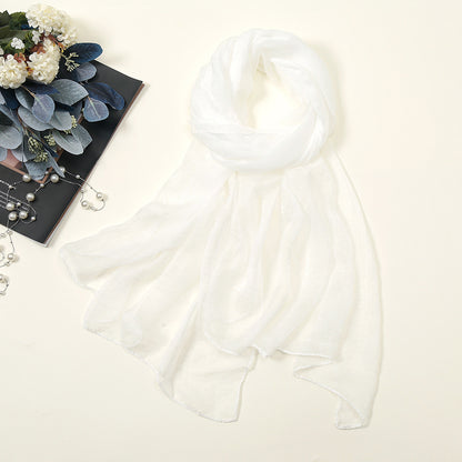 New Pure Color 30D Chiffon Silk Scarf, Fashionable Oversized Chiffon Beach Towel, Travel Sun Protection Gauze Scarf, Spot Wholesale