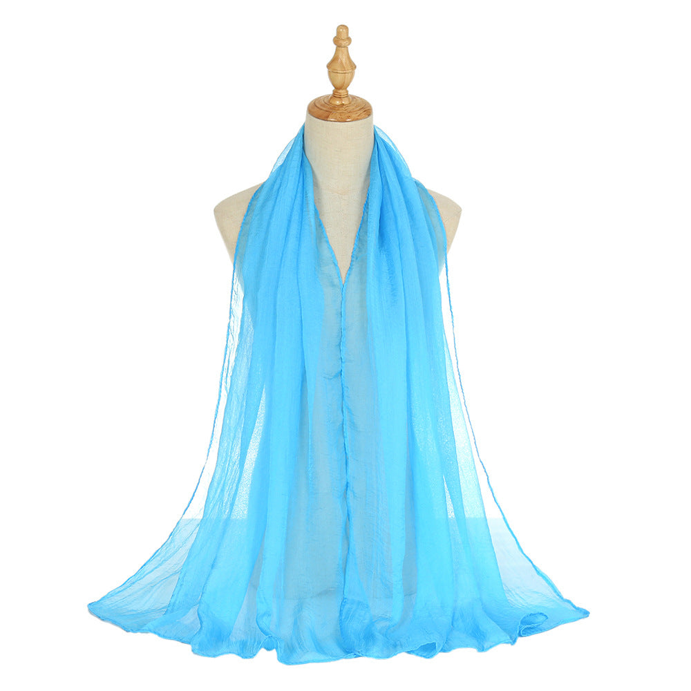 New Pure Color 30D Chiffon Silk Scarf, Fashionable Oversized Chiffon Beach Towel, Travel Sun Protection Gauze Scarf, Spot Wholesale