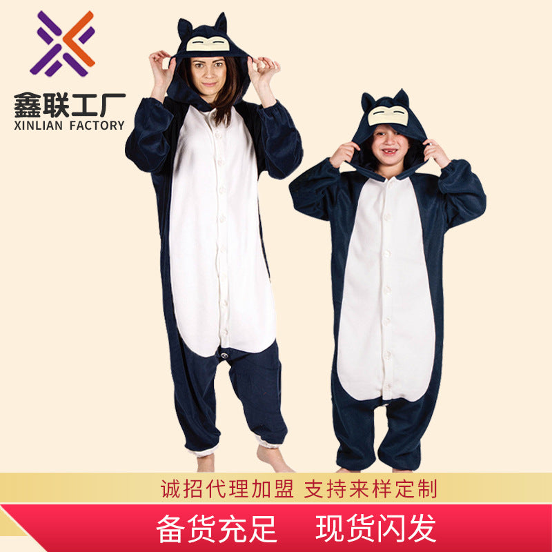 Pokemon Cos Clothing Kabi Beast Home Family Clothing Comic Pajamas Cartoon Animation Halloween Character Performance Clothing