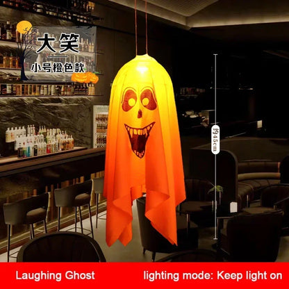 Halloween LED Ghost Lantern Hanging Ghost Home Decoration Outdoor Ghost House Bar Hanging Lantern Horror Prop Party Decoration