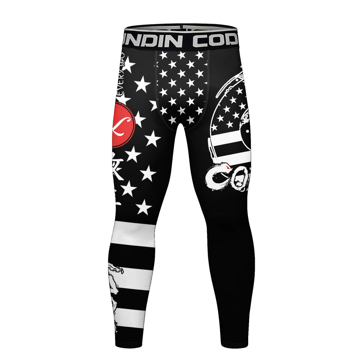 Cody Lundin Men's Digital Print Pop Culture Tights High Elasticity Quick Dry MMA BJJ Muay Thai Fighting Compression Leggings