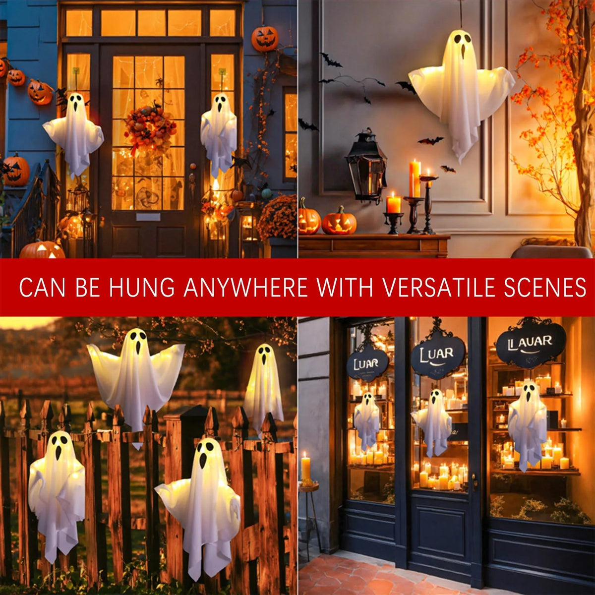 Halloween Ghost Hanging Decorations Halloween Hanging Light Up White Flying Ghosts Tree Window Wall Scary Ornament 2026