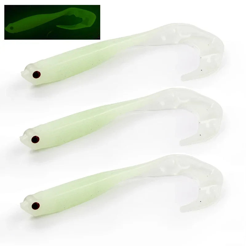 3 Pcs/Lot Long Tail Fish Silicone Soft Bait 12cm 6.5g Jigs Wobblers Lures Artificial Rubber Baits Bass Swimbait Fishing Tackle