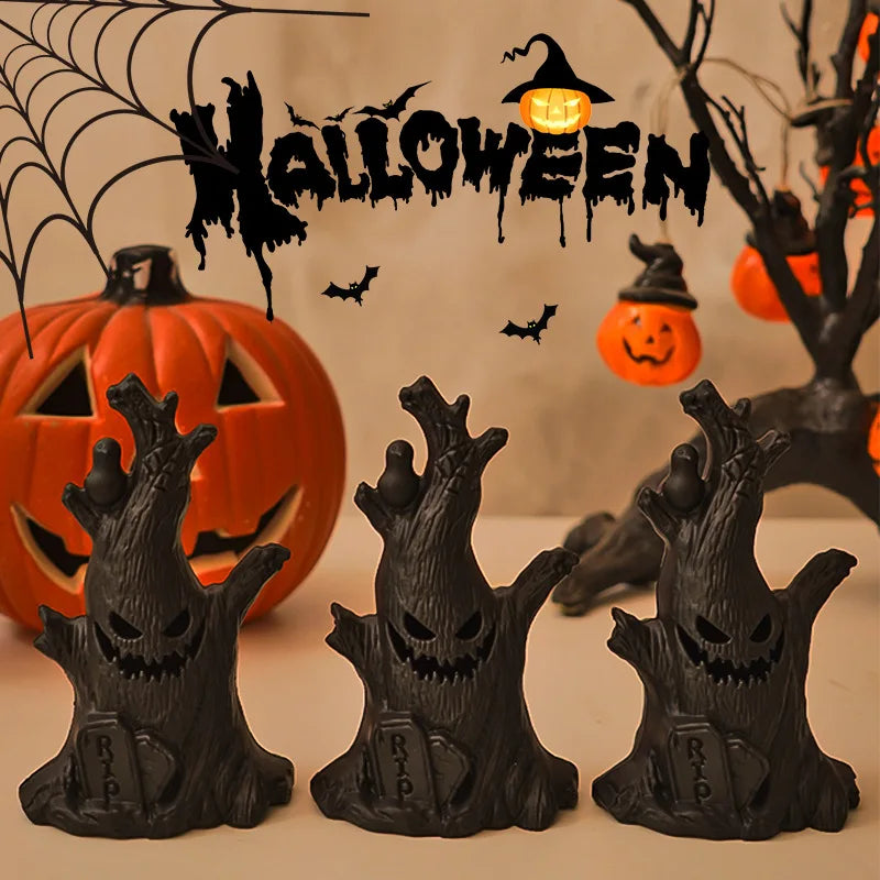 Halloween Decoration Ghost Tree Led Night Glow Ghost Lantern Ghost Face Tree Stump Lantern Festival Atmosphere Horror Decoration