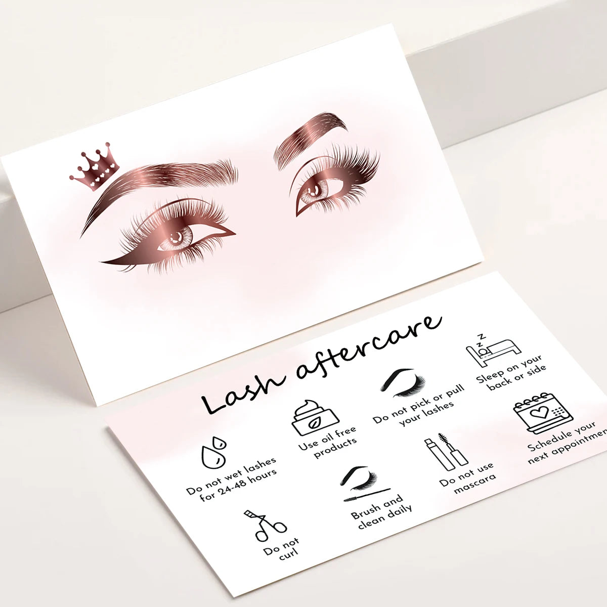 5Pcs Paper Eyelash Extension Business Card Lash Aftercare Card Lash Loyalty Discount Cards Wholesale
