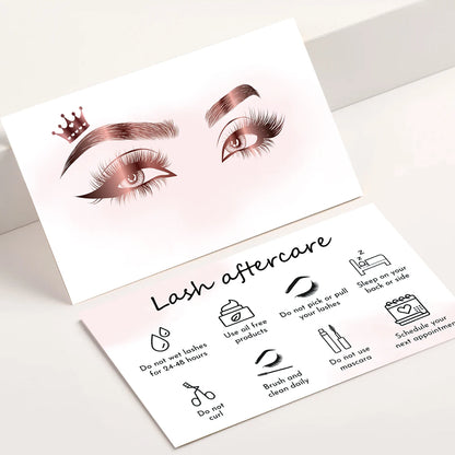 5Pcs Paper Eyelash Extension Business Card Lash Aftercare Card Lash Loyalty Discount Cards Wholesale