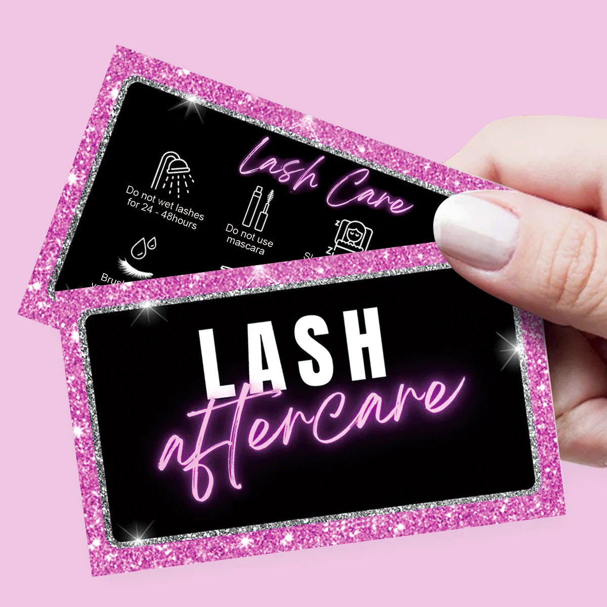 5Pcs Paper Eyelash Extension Business Card Lash Aftercare Card Lash Loyalty Discount Cards Wholesale