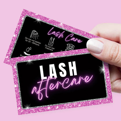 5Pcs Paper Eyelash Extension Business Card Lash Aftercare Card Lash Loyalty Discount Cards Wholesale