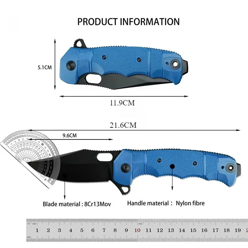 Pocket 42° 7.8CM Polychromatic Nylon Fiber Handle EDC Multi-purpose Outdoor Durable Camping Portable Folding Knife Gifts for Men