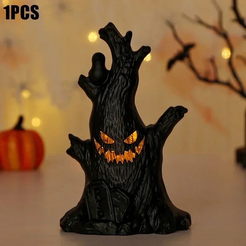 Halloween Decoration Ghost Tree Led Night Glow Ghost Lantern Ghost Face Tree Stump Lantern Festival Atmosphere Horror Decoration