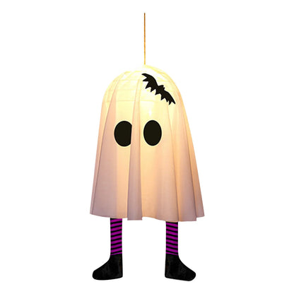 Halloween Glowing White Ghost Hanging Ghosts with Fairy Lights Halloween Outdoor Decoration 50cm Halloween Party Decoration