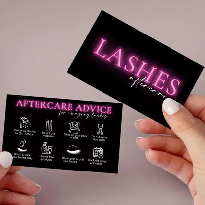 5Pcs Paper Eyelash Extension Business Card Lash Aftercare Card Lash Loyalty Discount Cards Wholesale