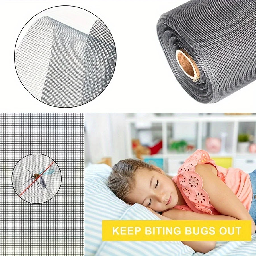 1 Set of Black Magnetic Mosquito Nets AntiMosquito Window Screens with Magnetic Attraction Easy to Install and Cut PVC Accessory