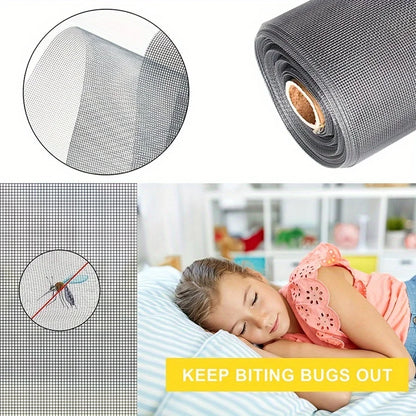 1 Set of Black Magnetic Mosquito Nets AntiMosquito Window Screens with Magnetic Attraction Easy to Install and Cut PVC Accessory