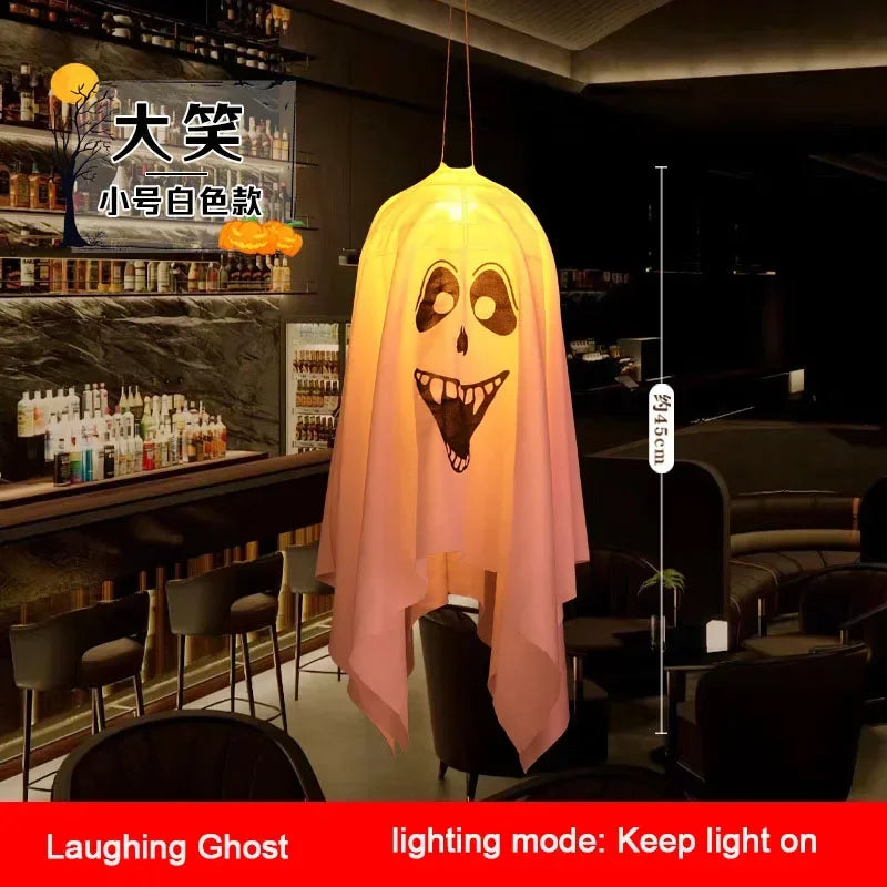 Halloween LED Ghost Lantern Hanging Ghost Home Decoration Outdoor Ghost House Bar Hanging Lantern Horror Prop Party Decoration