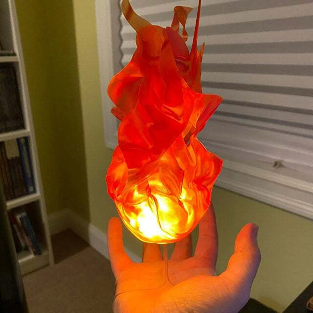 Halloween Decor Props Simulation Floating Fireball Lamp Artificial Fire Flame Atmosphere Light For Cosplay Role Play Party