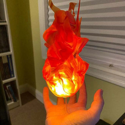 Halloween Decor Props Simulation Floating Fireball Lamp Artificial Fire Flame Atmosphere Light For Cosplay Role Play Party