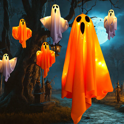Halloween Ghost Hanging Decorations Halloween Hanging Light Up White Flying Ghosts Tree Window Wall Scary Ornament 2026