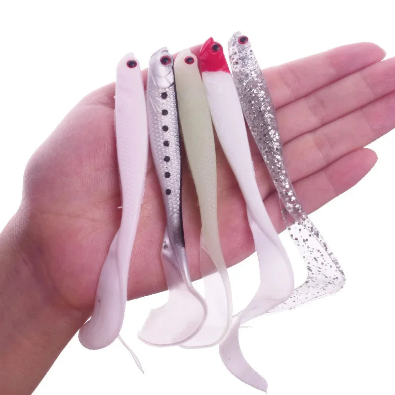 3 Pcs/Lot Long Tail Fish Silicone Soft Bait 12cm 6.5g Jigs Wobblers Lures Artificial Rubber Baits Bass Swimbait Fishing Tackle