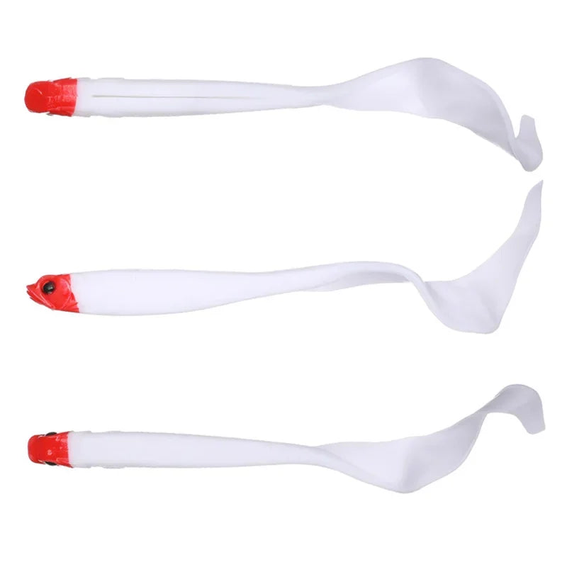 3 Pcs/Lot Long Tail Fish Silicone Soft Bait 12cm 6.5g Jigs Wobblers Lures Artificial Rubber Baits Bass Swimbait Fishing Tackle