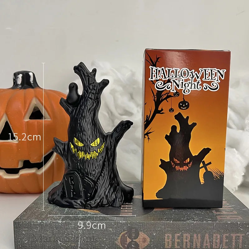 Halloween Decoration Ghost Tree Led Night Glow Ghost Lantern Ghost Face Tree Stump Lantern Festival Atmosphere Horror Decoration