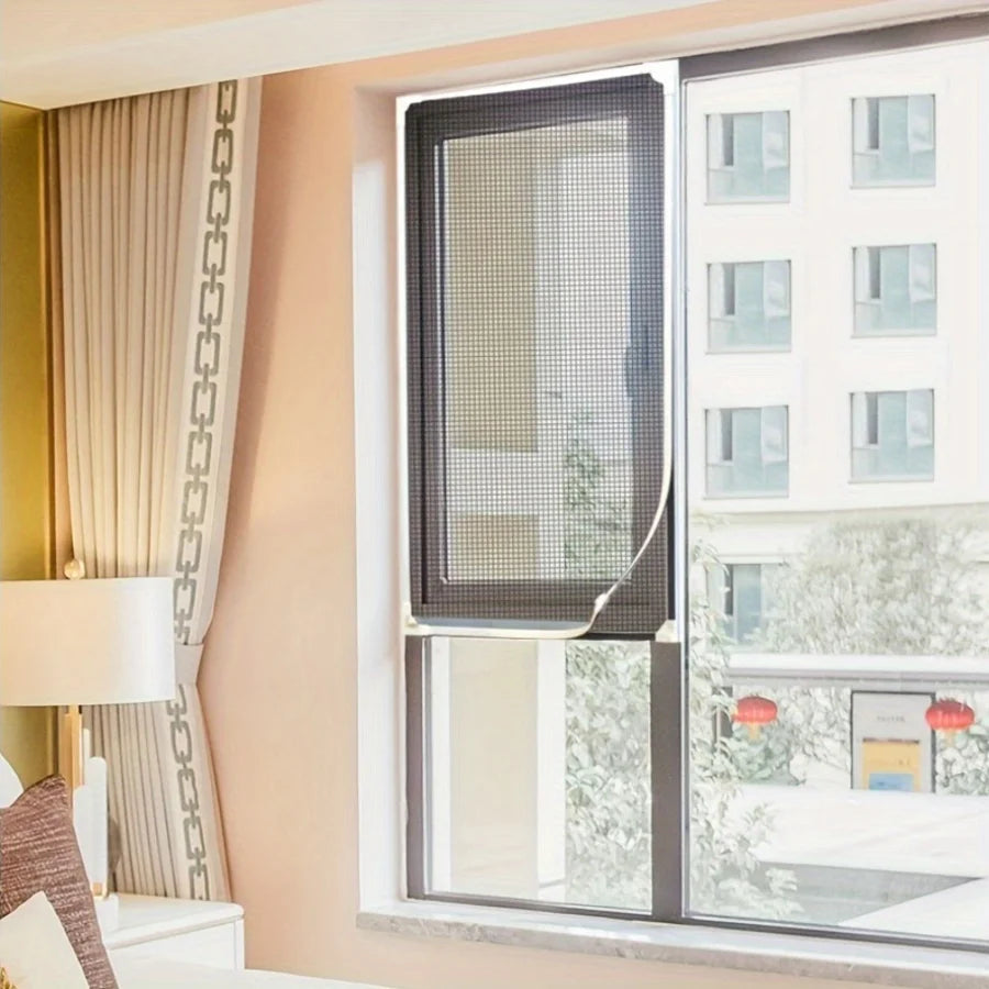 1 Set of Black Magnetic Mosquito Nets AntiMosquito Window Screens with Magnetic Attraction Easy to Install and Cut PVC Accessory