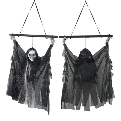 Halloween Skull Small Hanging Ghost Pendant Electric Light Up Trick Prop for Bar KTV Party Decoration Haunted House Decor