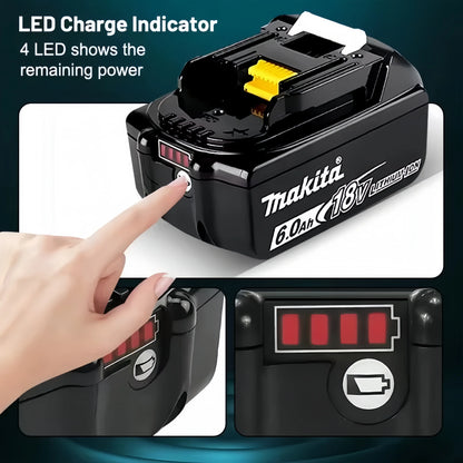 Original Makita 18V 6.0Ah Li-ion Battery, BL1860B LXT Lithium Ion Replacement Power Tool Battery.